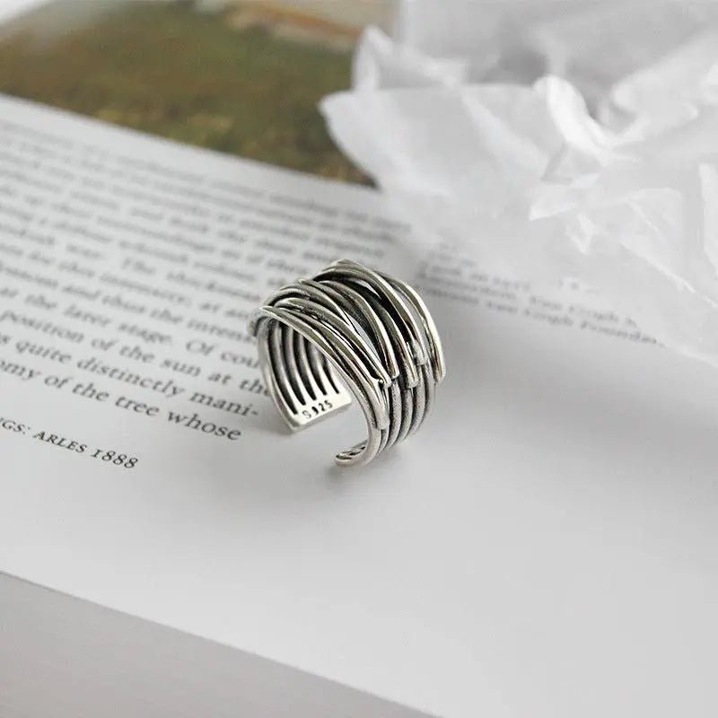 Emily & Isabella Brooks | Adjustable Silver Layer Ring