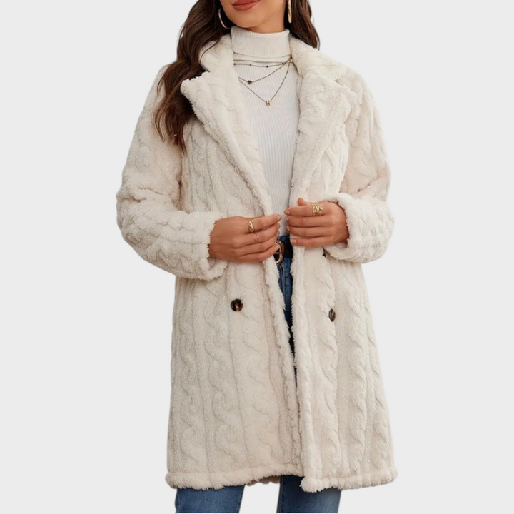 Emily & Isabella Brooks | Double-Breasted Wool Blend Mid-Length Coat