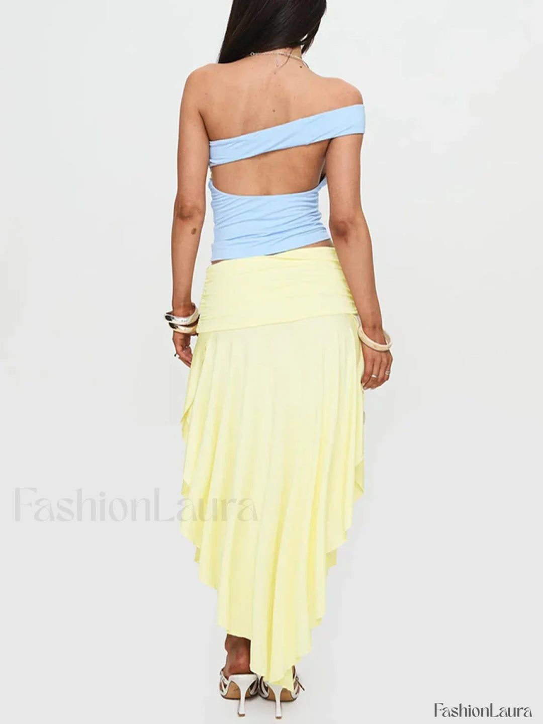 Emily & Isabella Brooks | Asymmetrical Pleated Long Skirt