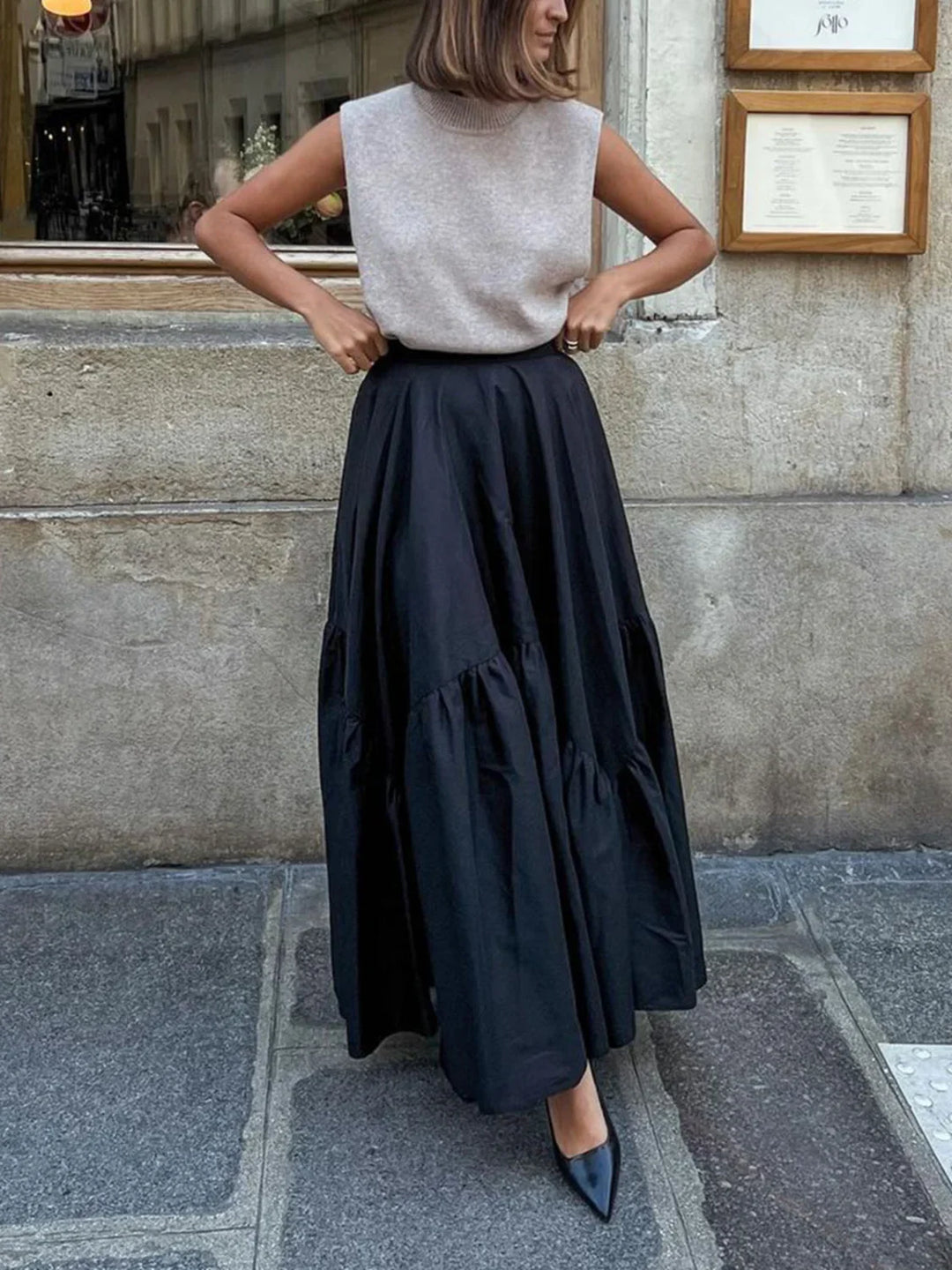 Emily & Isabella Brooks | Asymmetrical Pleated Maxi Skirt