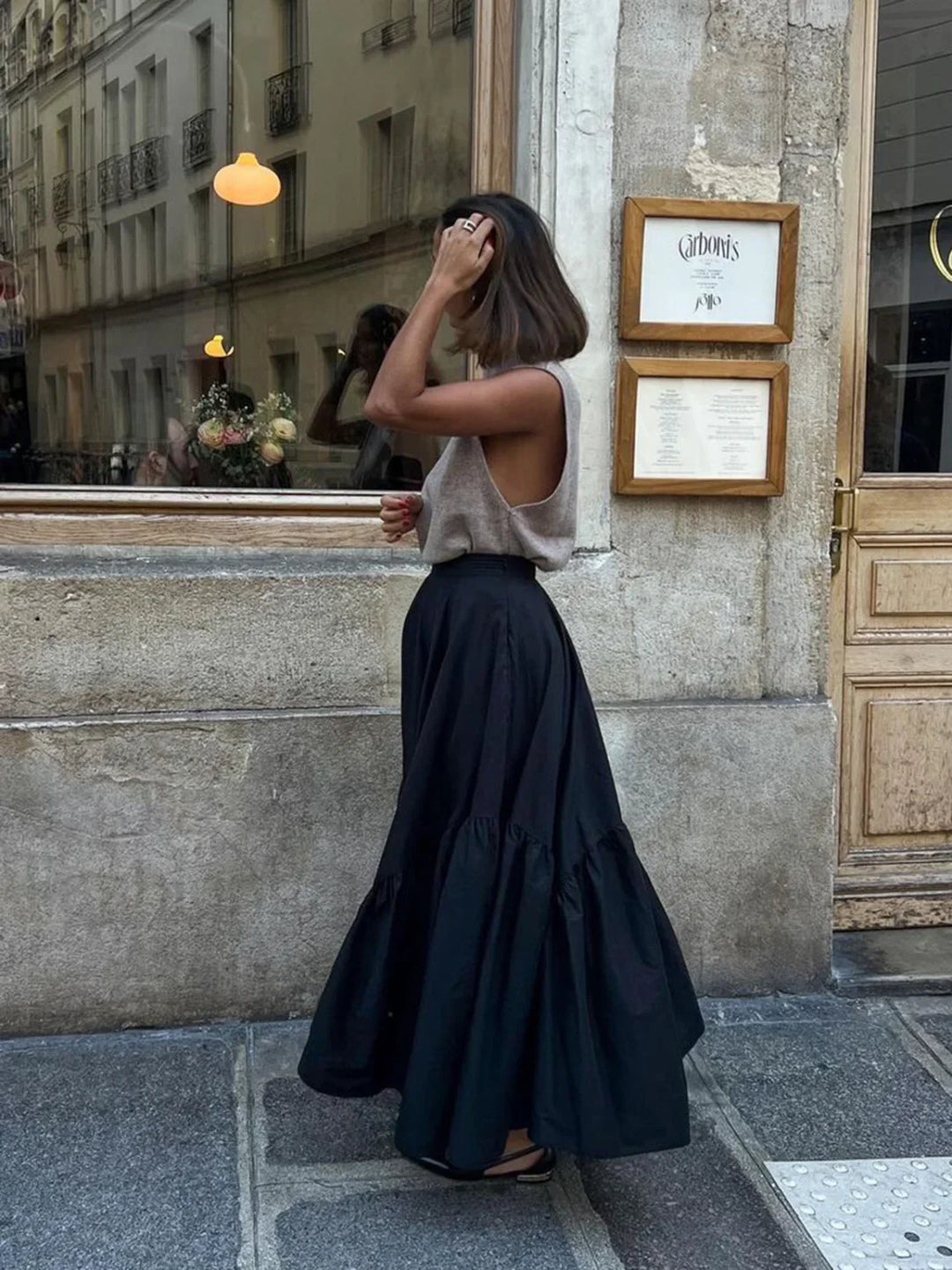 Emily & Isabella Brooks | Asymmetrical Pleated Maxi Skirt