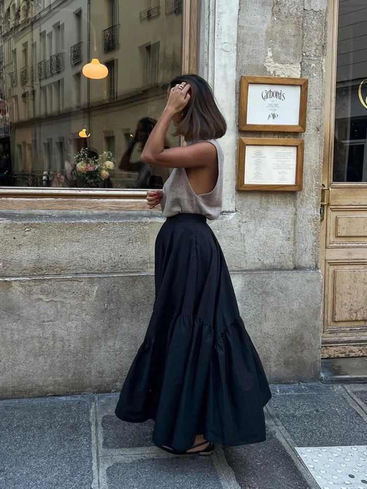 Emily & Isabella Brooks | Asymmetrical Pleated Maxi Skirt