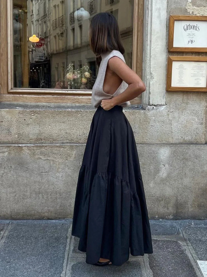 Emily & Isabella Brooks | Asymmetrical Pleated Maxi Skirt