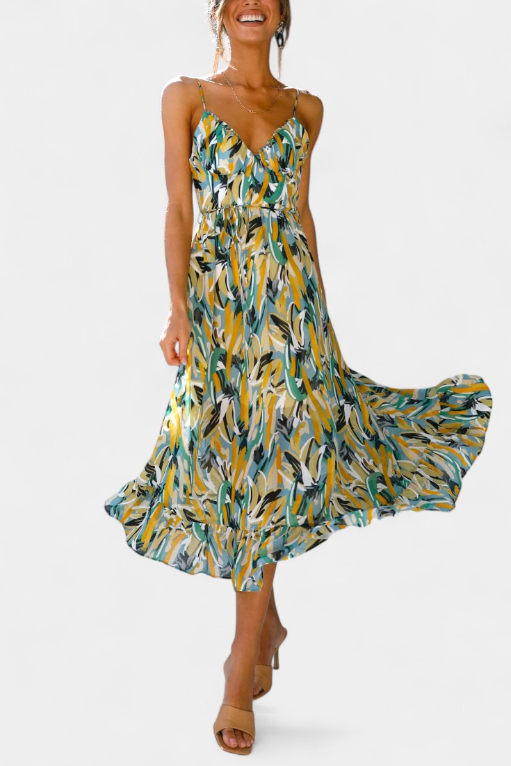 Emily & Isabella Brooks | Midi Dress in Vibrant Pattern
