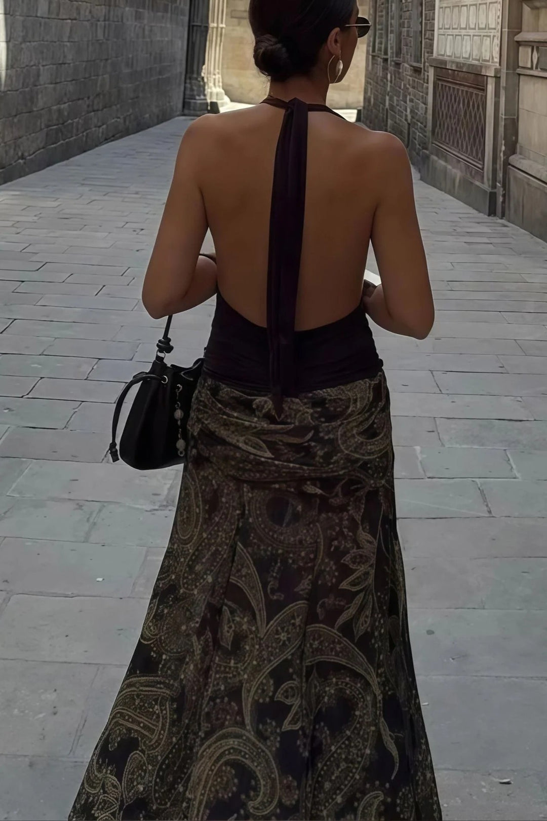 Emily & Isabella Brooks | Paisley Print Slim Fit Maxi Skirt