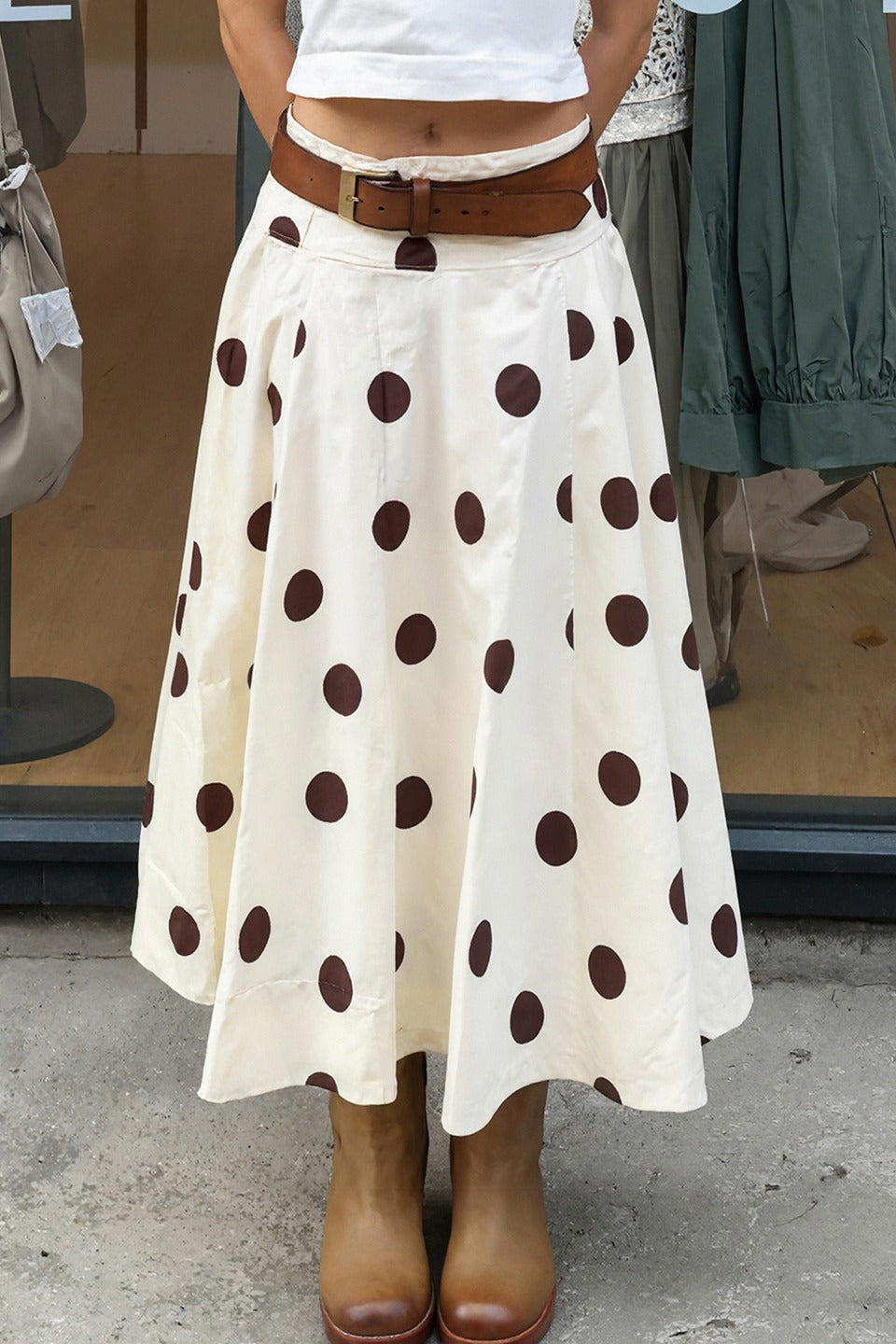 Emily & Isabella Brooks | Vintage Polka Dot Long Skirt