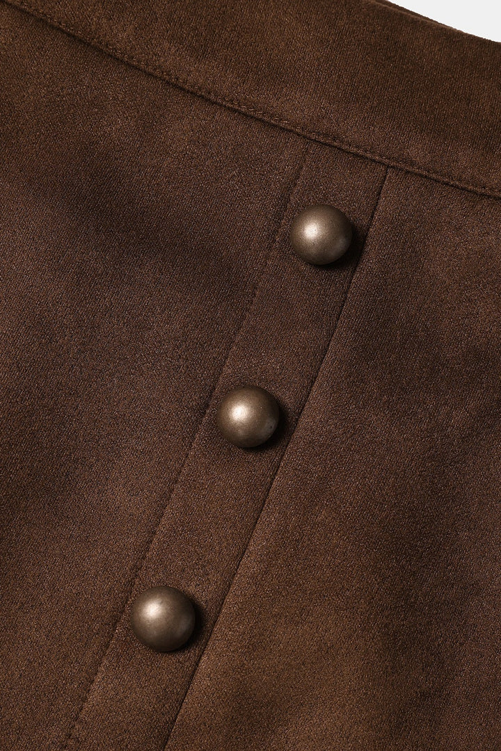 Emily & Isabella Brooks | Solid Suede Bodycon Mini Skirt