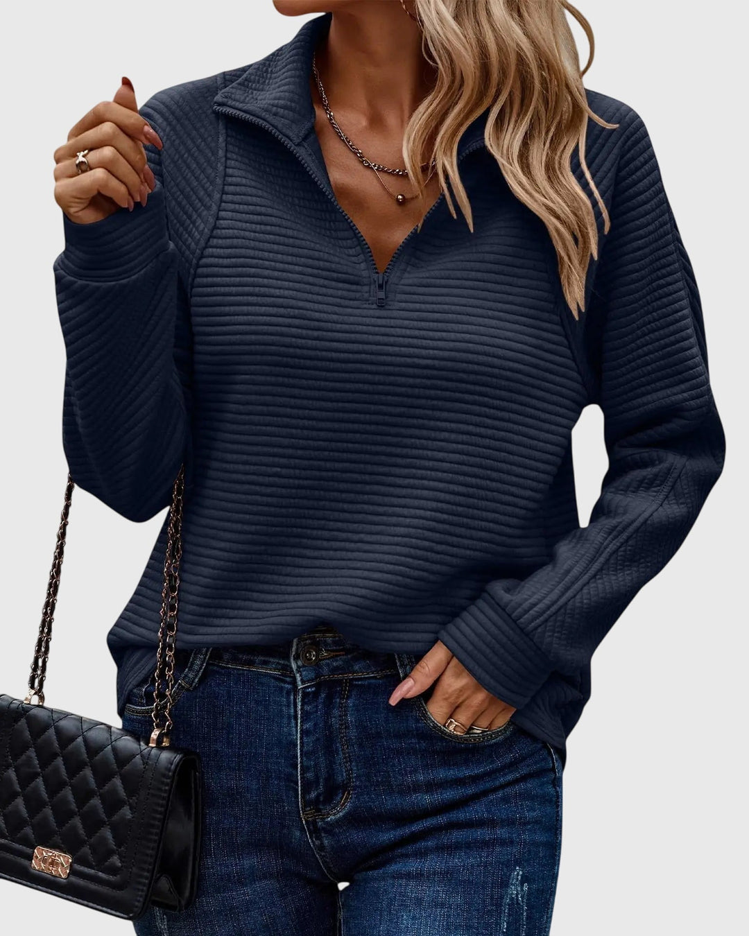 Emily & Isabella Brooks | Elegant Sweater with Zipper