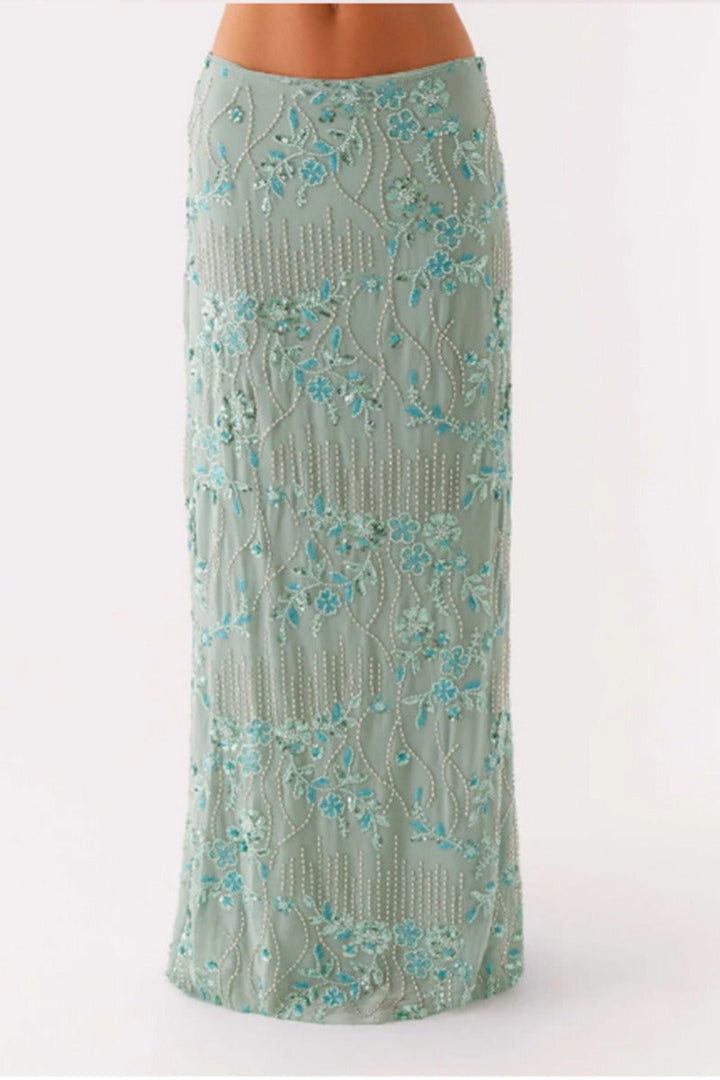 Emily & Isabella Brooks | Beaded Sequin Embroidery Maxi Skirt