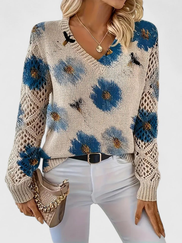 Emily & Isabella Brooks | Floral Knit Sweater
