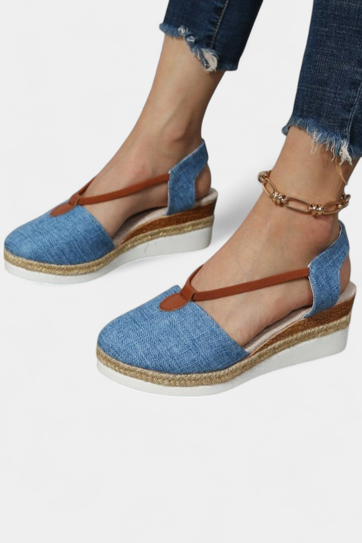 Emily & Isabella Brooks | Jute Effect Sandals with Natural Detail