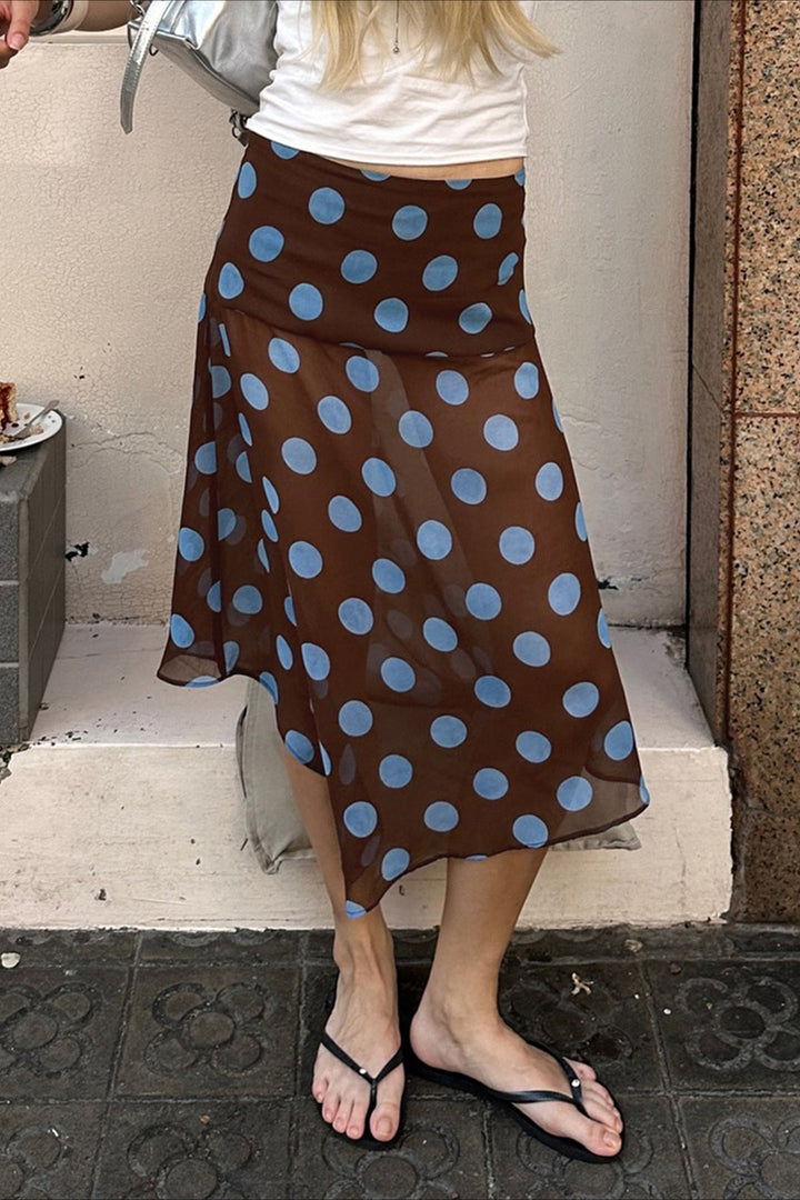 Emily & Isabella Brooks | Sheer Polka Dot Ruffled Mesh Skirt