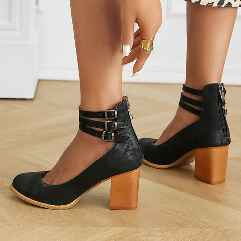 Emily & Isabella Brooks | Triple Buckle Heels