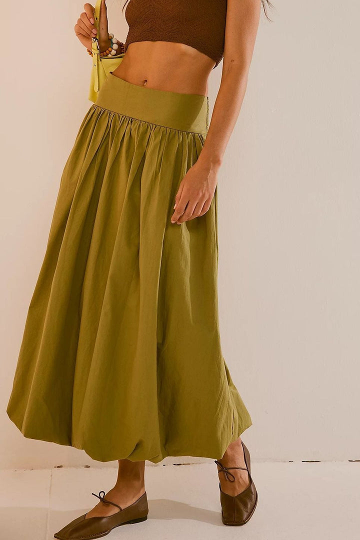 Emily & Isabella Brooks | Pocket Smocked Elastic Waist Lantern Skirt