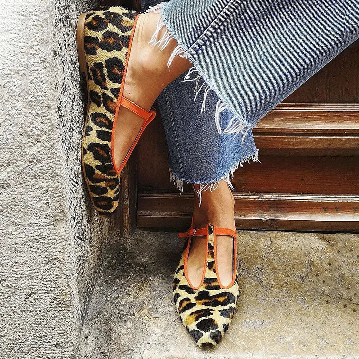Emily & Isabella Brooks | Leopard T-Strap Flats