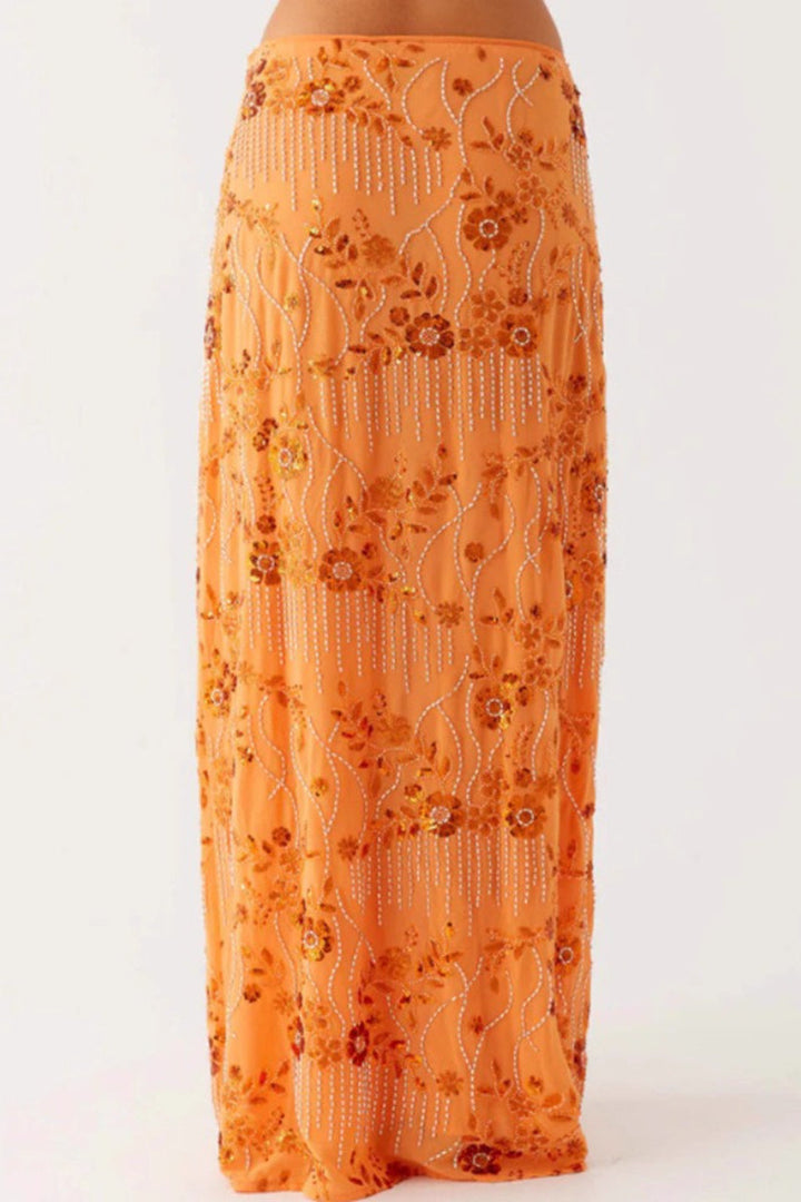 Emily & Isabella Brooks | Beaded Sequin Embroidery Maxi Skirt