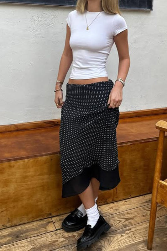 Emily & Isabella Brooks | Polka Dot A-Line Midi Skirt