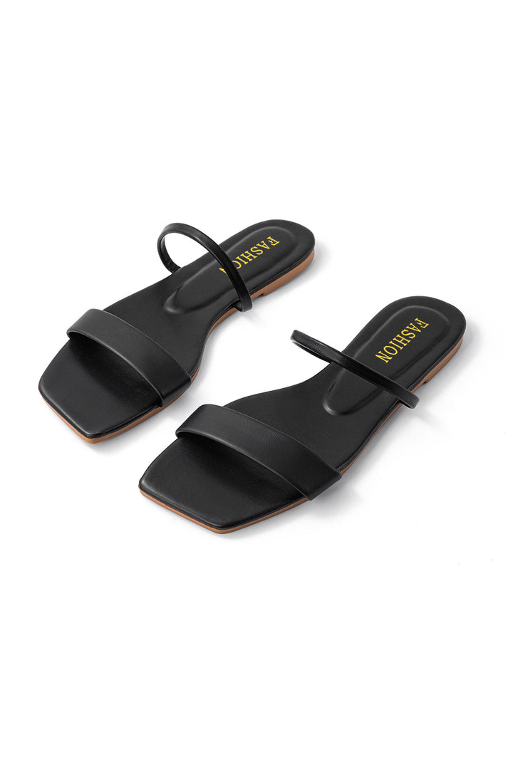 Emily & Isabella Brooks | Basic Flat Sandals, Square Toe