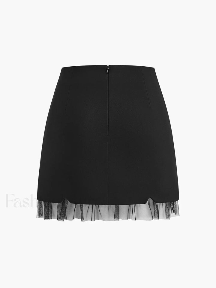 Emily & Isabella Brooks | Beaded Tulle Trim A-Line Skirt
