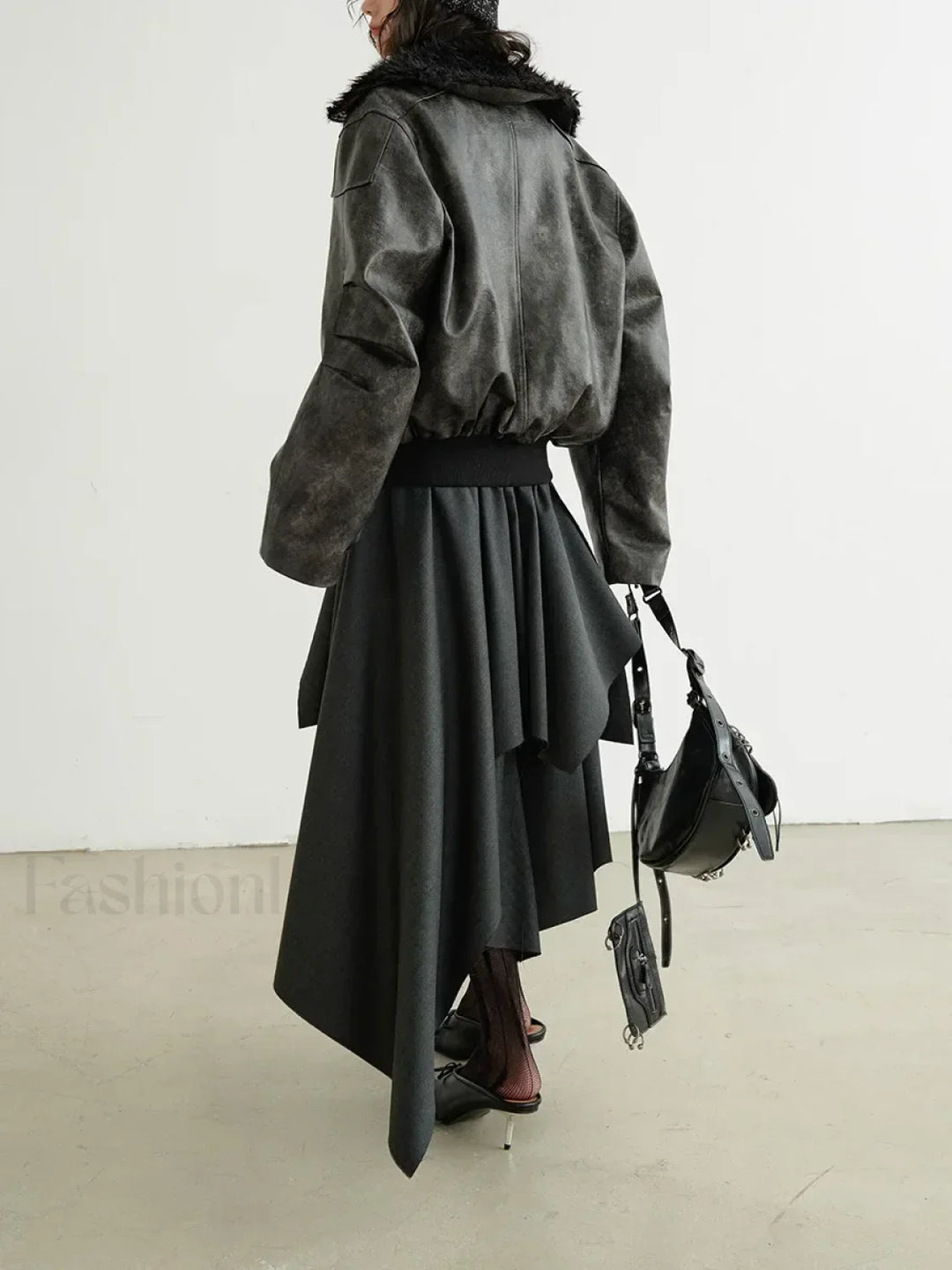 Emily & Isabella Brooks | Belted Patchwork Loose Skirt