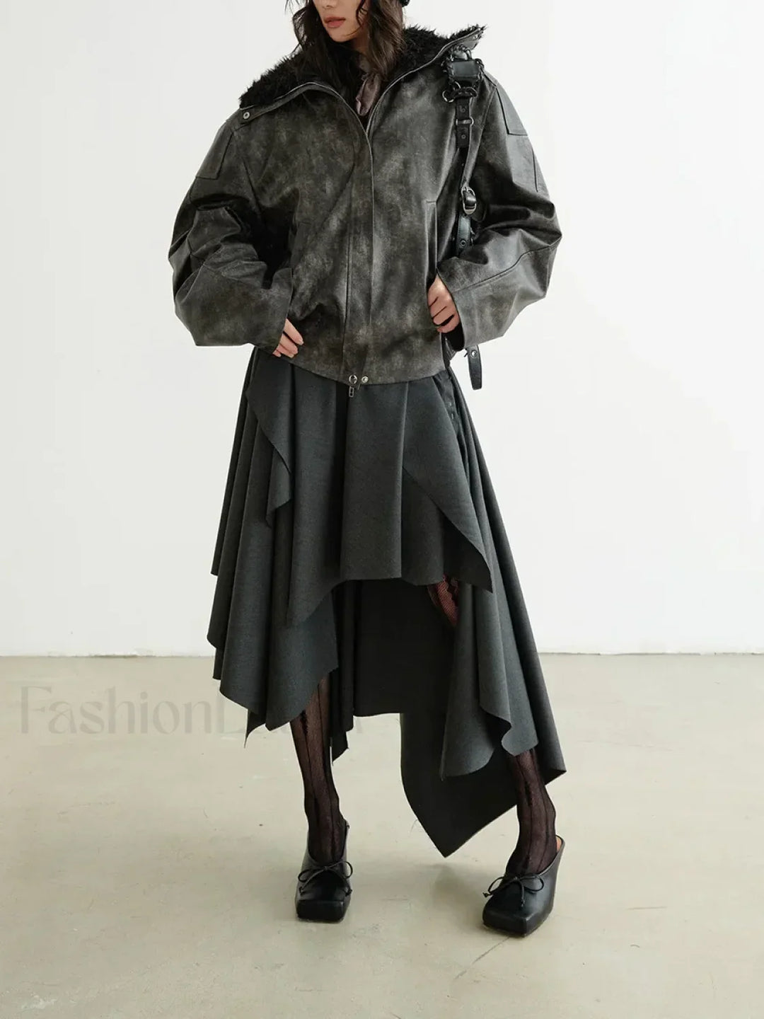 Emily & Isabella Brooks | Belted Patchwork Loose Skirt