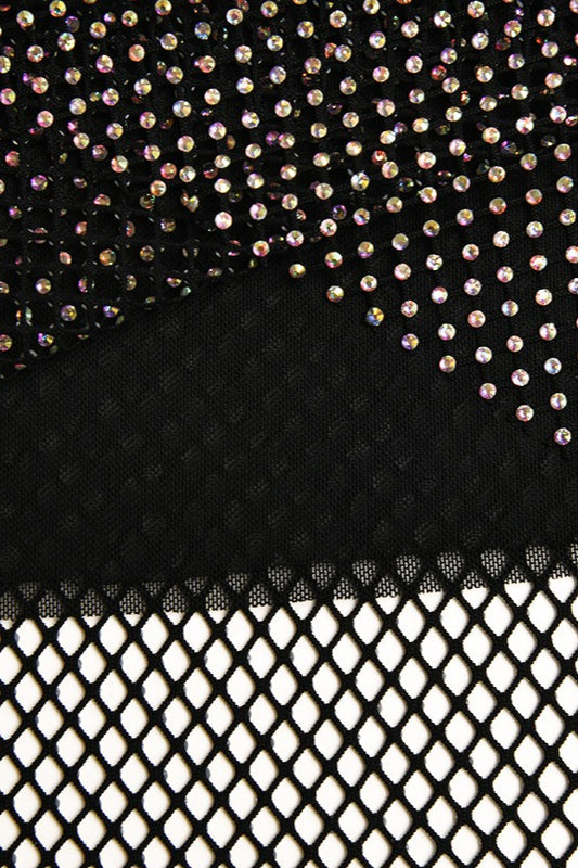 Emily & Isabella Brooks | Rhinestone Mesh Bodycon Mini Skirt