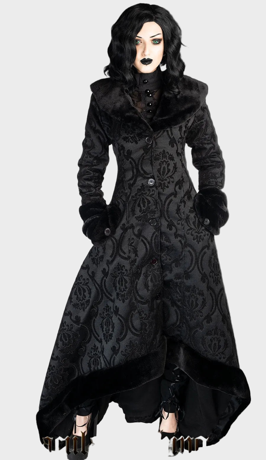 Emily & Isabella Brooks | Black Pocket Winter Coat