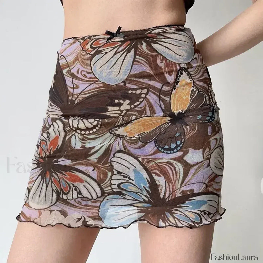 Emily & Isabella Brooks | Butterfly Print Bodycon Skirt