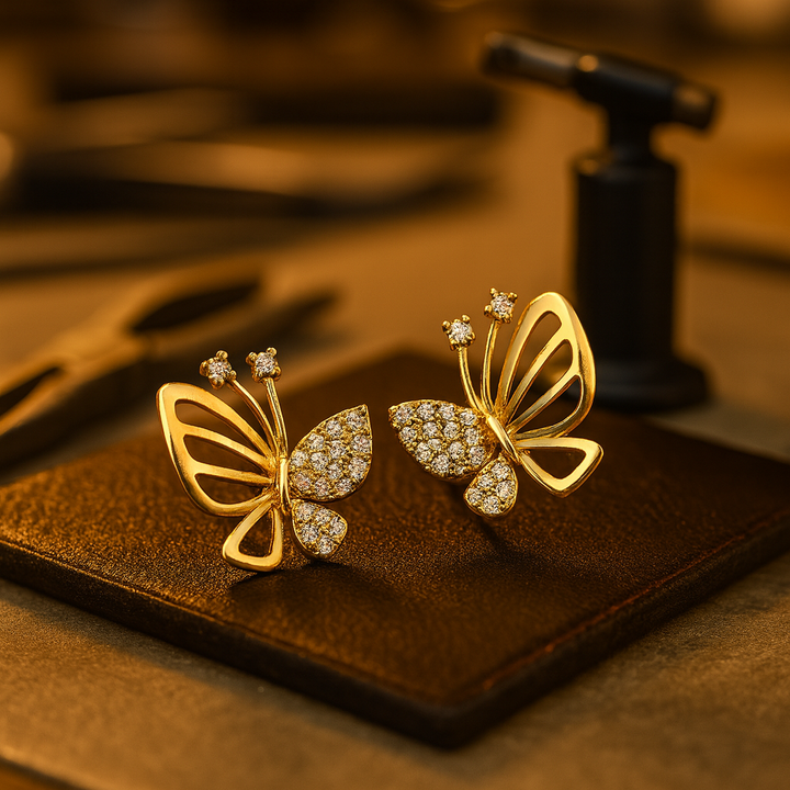 Emily & Isabella Brooks | Zircon Butterfly Stud Earrings