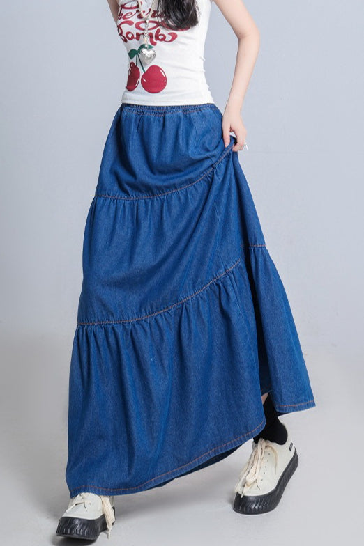 Emily & Isabella Brooks | Plus Size Elastic Waist Flowy Skirt