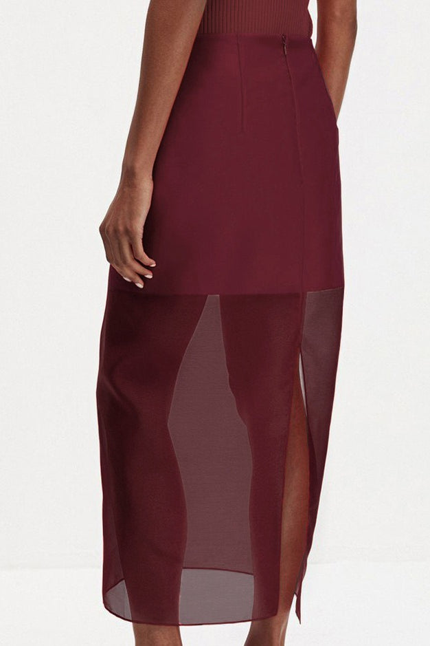 Emily & Isabella Brooks | Double Layer Sheer Black Bodycon Skirt