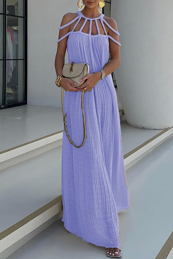 Emily & Isabella Brooks | Linen Blend Draped Cover Up Maxi Dress