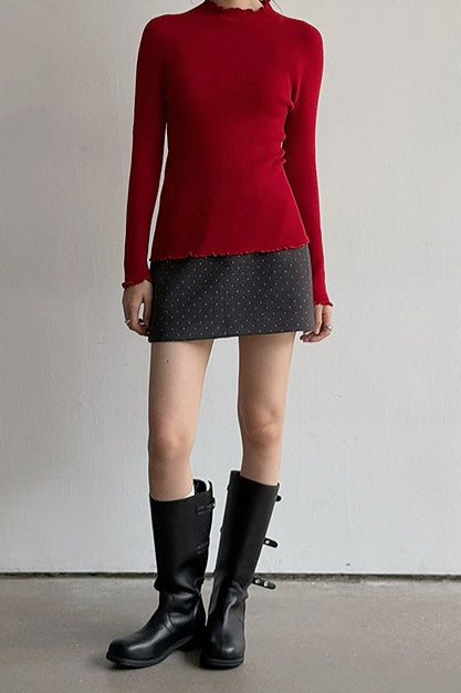 Emily & Isabella Brooks | Polka Dot Wool A-Line Skirt