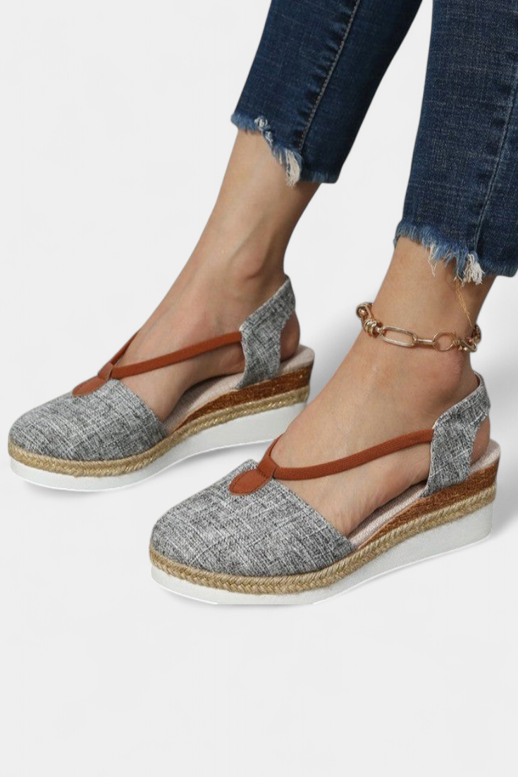 Emily & Isabella Brooks | Jute Effect Sandals with Natural Detail
