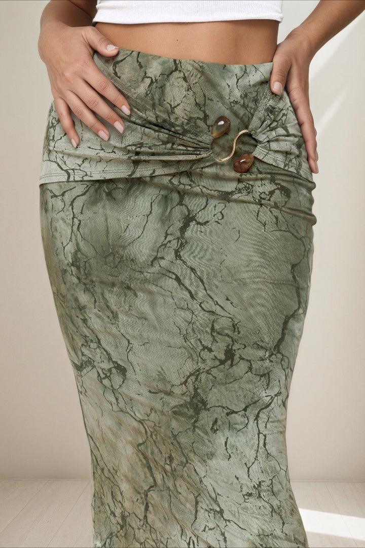 Emily & Isabella Brooks | Printed Slim Long Skirt