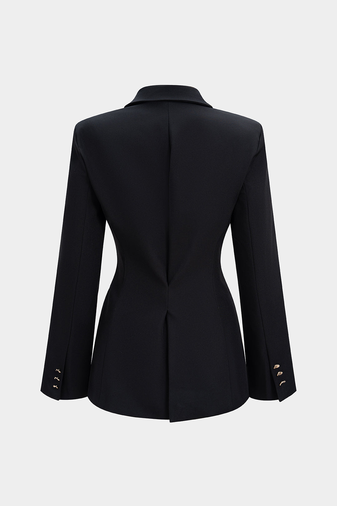 Emily & Isabella Brooks | Notched Lapel Metallic Decor Ruched Asymmetrical Blazer
