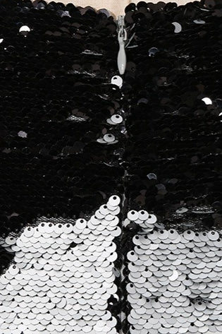 Emily & Isabella Brooks | Metallic Sequin High Waisted Pencil Skirt
