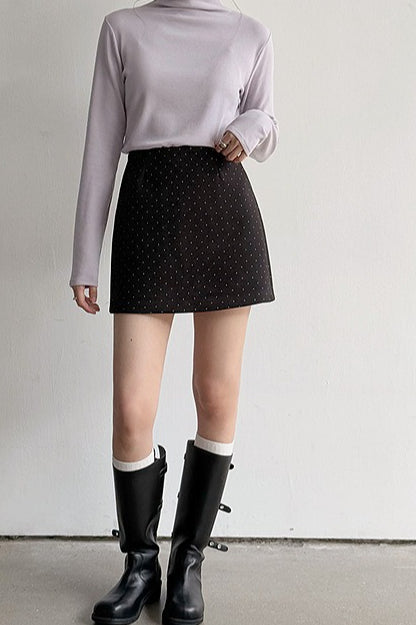 Emily & Isabella Brooks | Polka Dot Wool A-Line Skirt