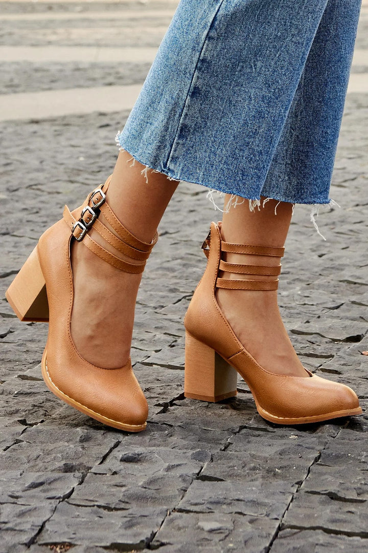 Emily & Isabella Brooks | Triple Buckle Heels