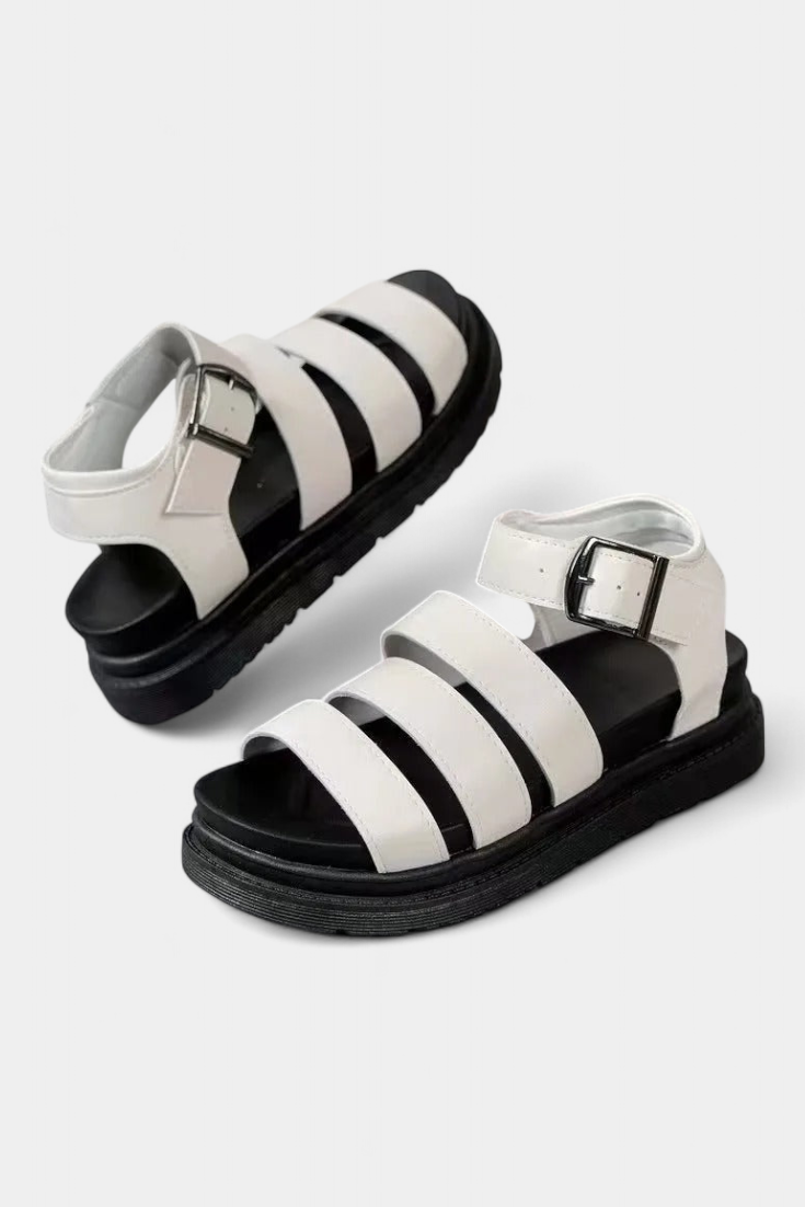 Emily & Isabella Brooks | Platform Sandals with Multiple Straps and Buckle Closure