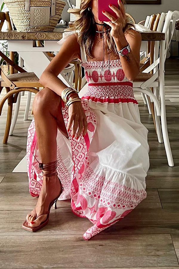 Emily & Isabella Brooks | Lace-Up Square Collar Sling Dress