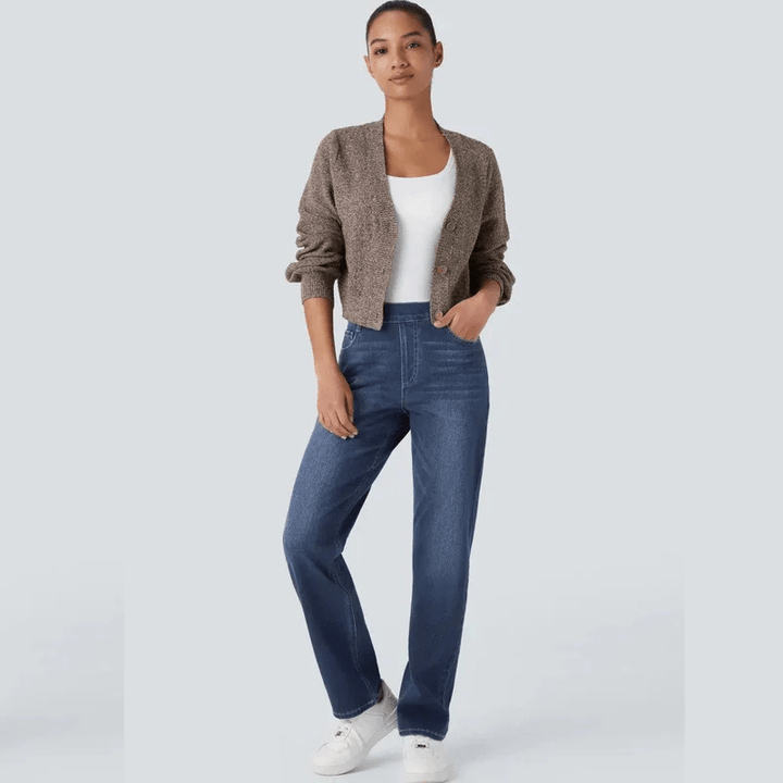 Emily & Isabella Brooks | High Waisted Pants in Elastic Material