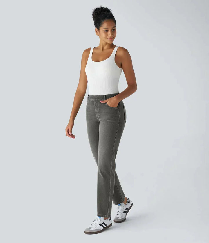 Emily & Isabella Brooks | High Waisted Pants in Elastic Material