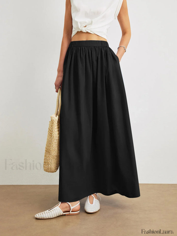 Emily & Isabella Brooks | Cotton A-Line Skirt with Pockets