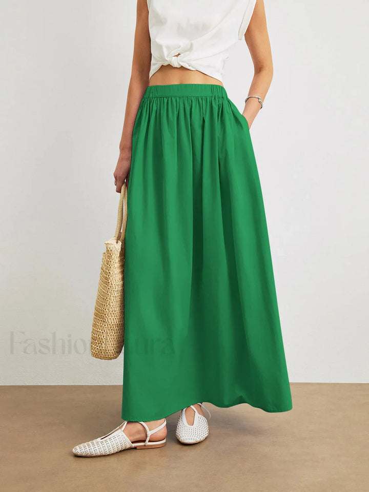 Emily & Isabella Brooks | Cotton A-Line Skirt with Pockets
