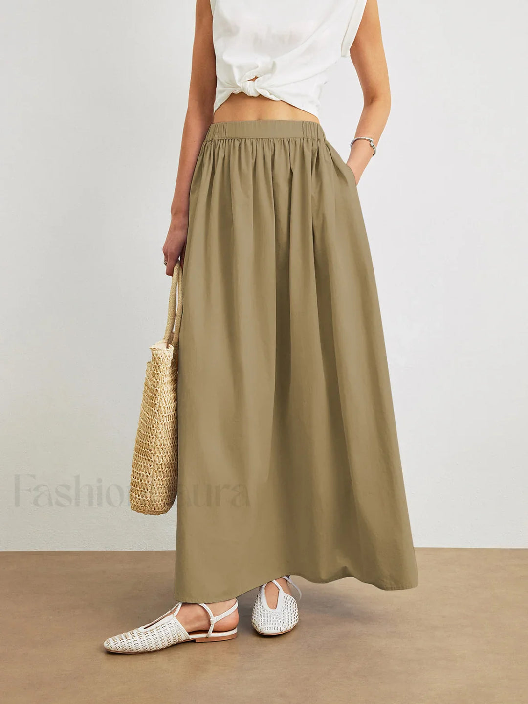Emily & Isabella Brooks | Cotton A-Line Skirt with Pockets