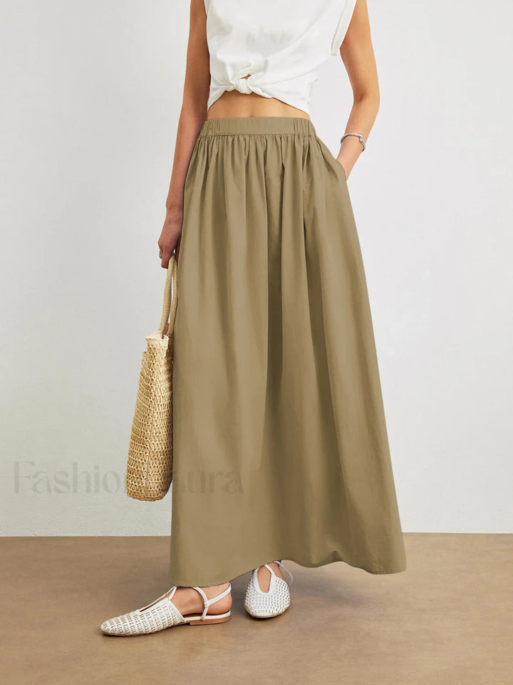 Emily & Isabella Brooks | Cotton A-Line Skirt with Pockets