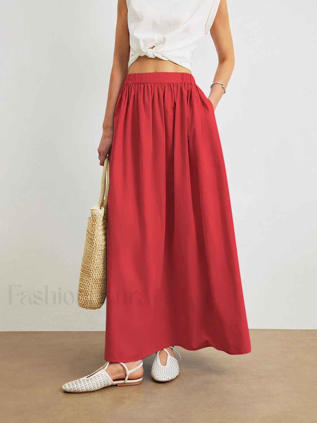 Emily & Isabella Brooks | Cotton A-Line Skirt with Pockets