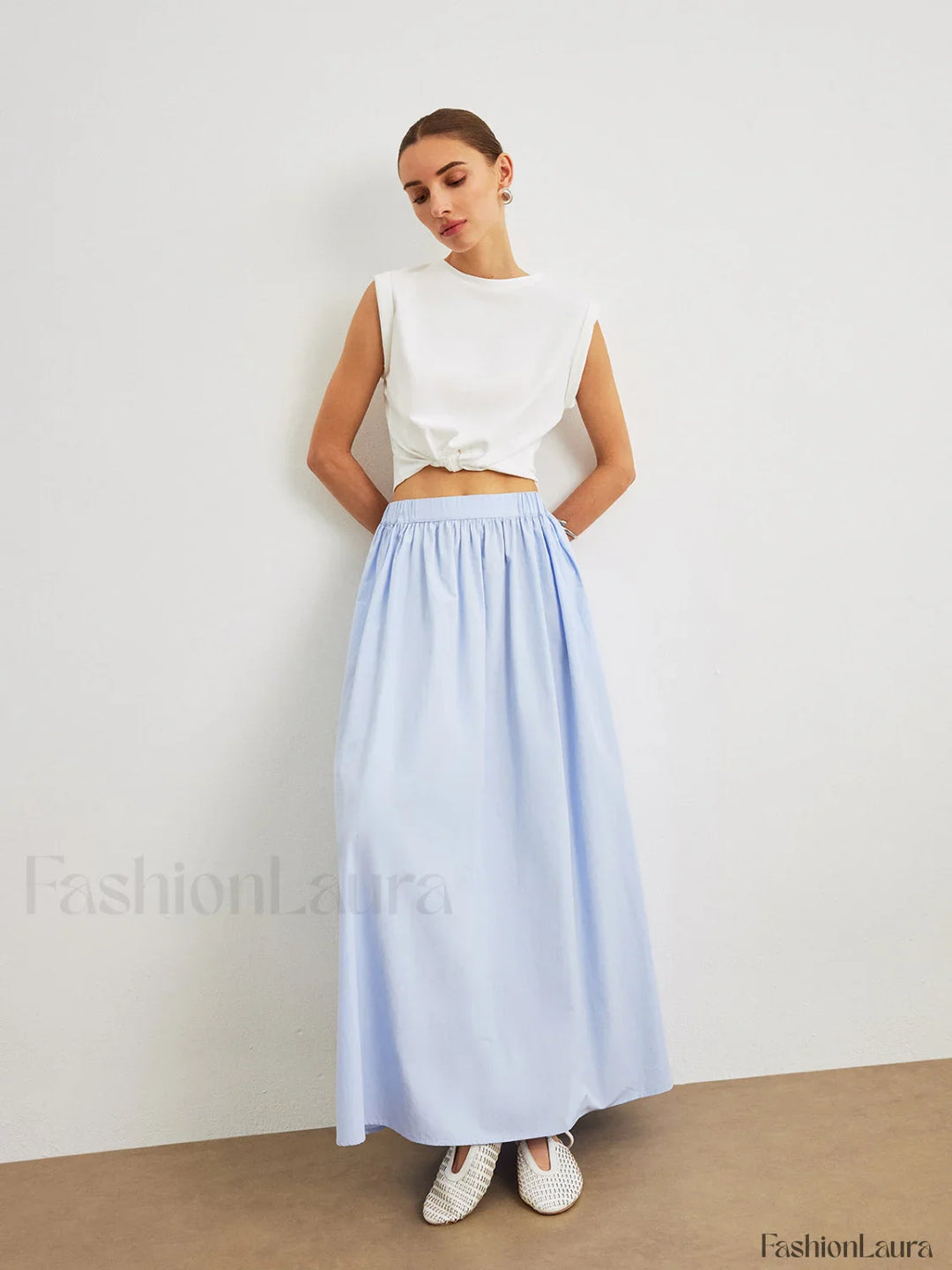 Emily & Isabella Brooks | Cotton A-Line Skirt with Pockets