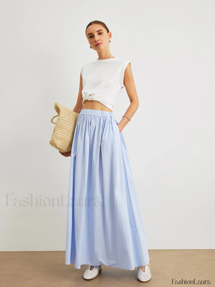 Emily & Isabella Brooks | Cotton A-Line Skirt with Pockets